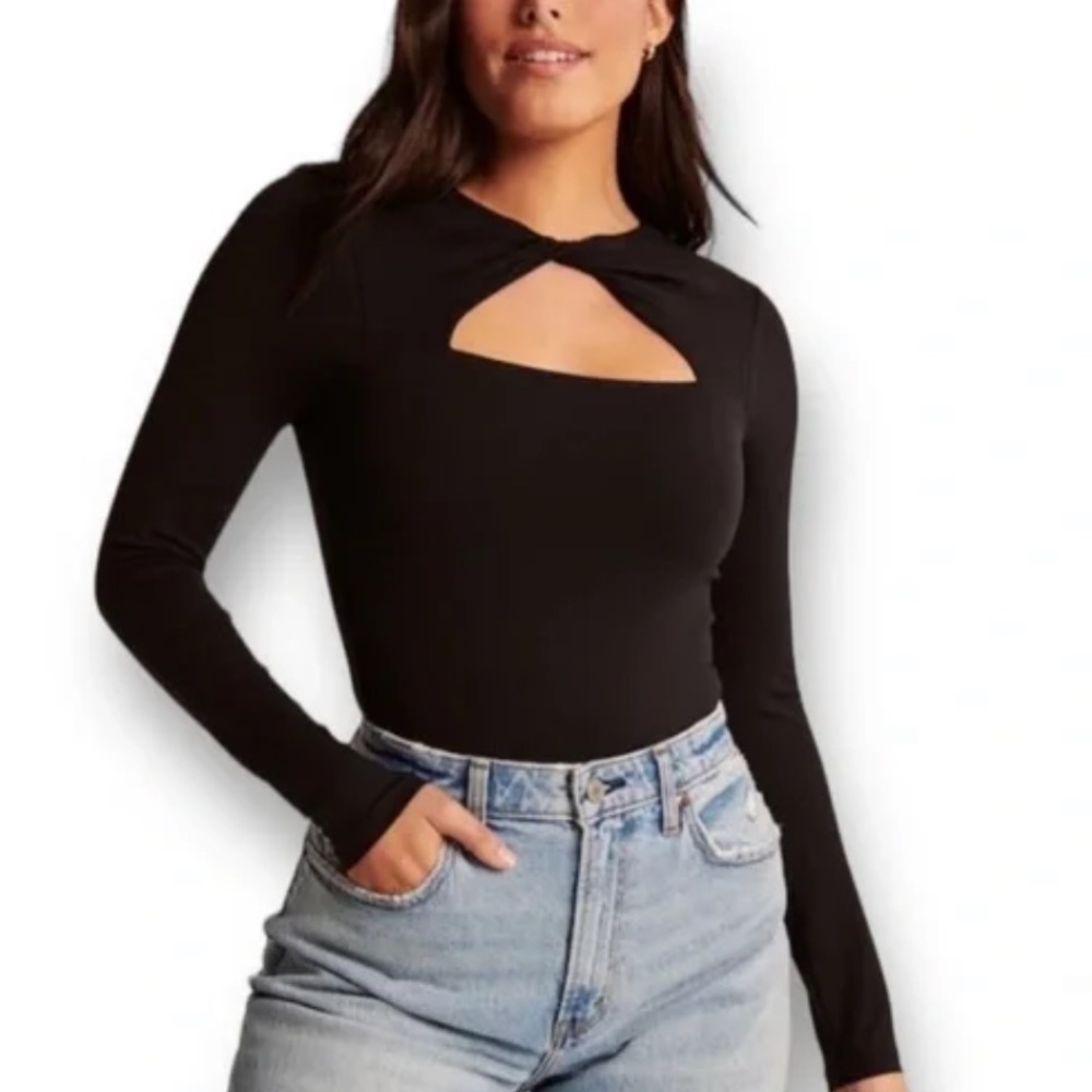 Abercrombie cutout black bodysuit